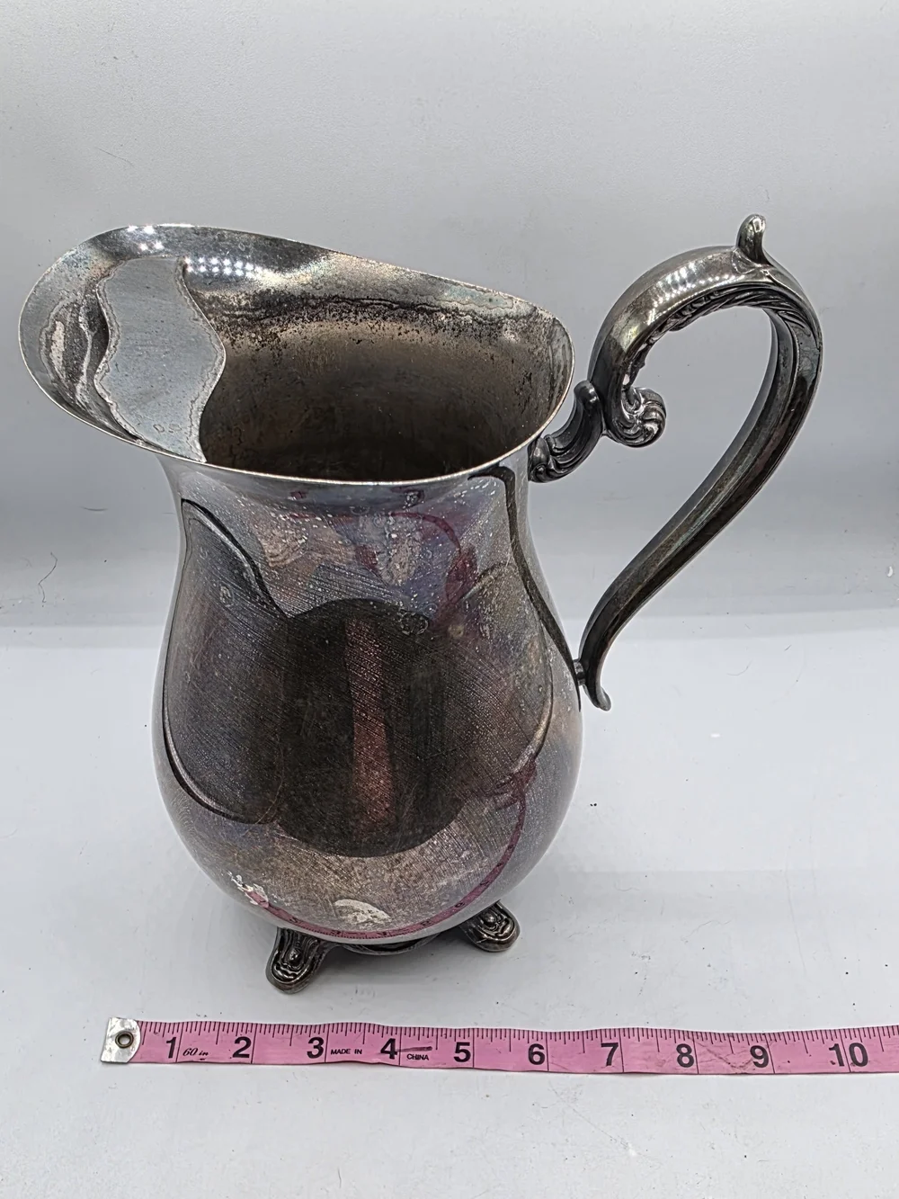 Vintage Wm. Rogers Silver Plated Beverage Water Pitcher with Ice Guard